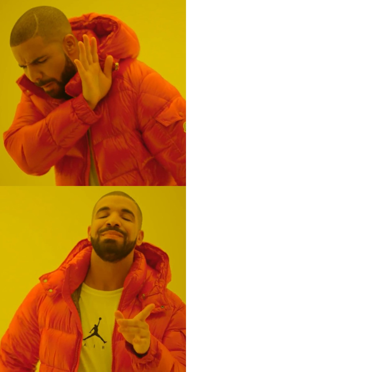 Drake Hotline Bling meme about IZIMINI