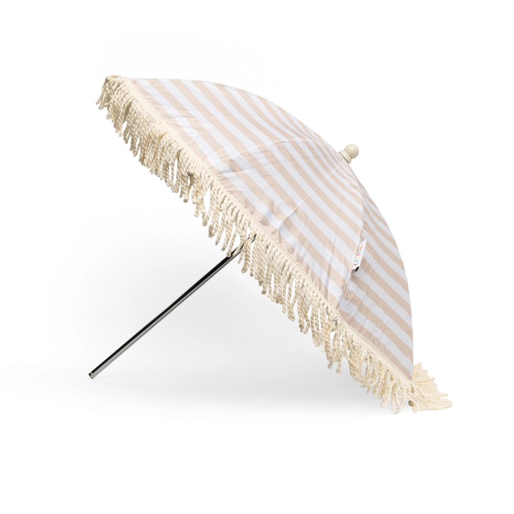 Billie Mini Umbrella in soft beige stripes