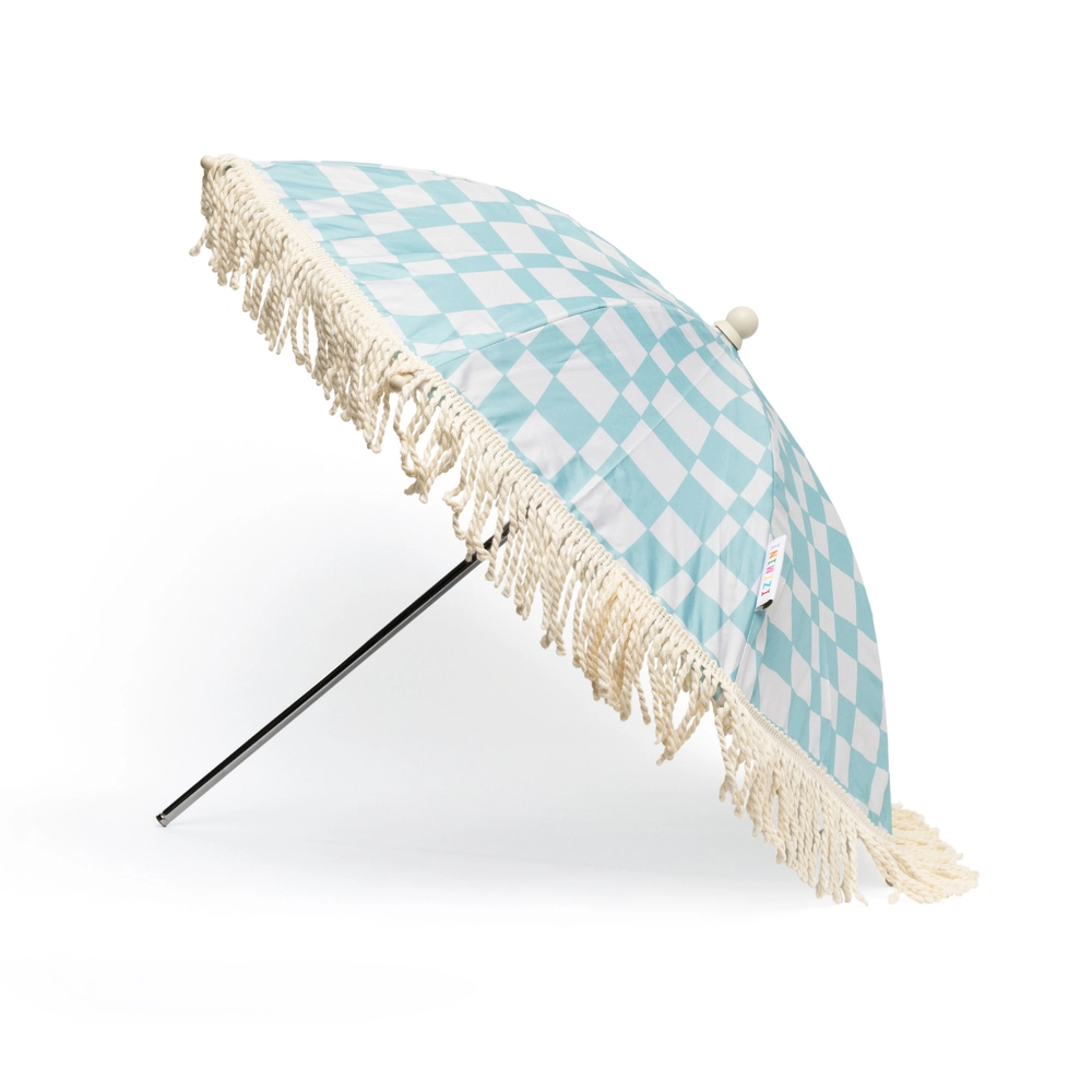Harper Mini Umbrella with aqua check print